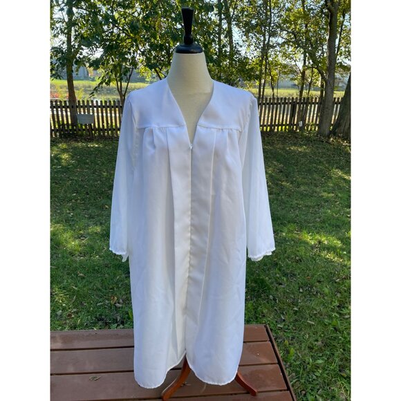 Jostens White Graduation Gown Size 54"-56" Polyester Made In Mexico - Picture 1 of 8